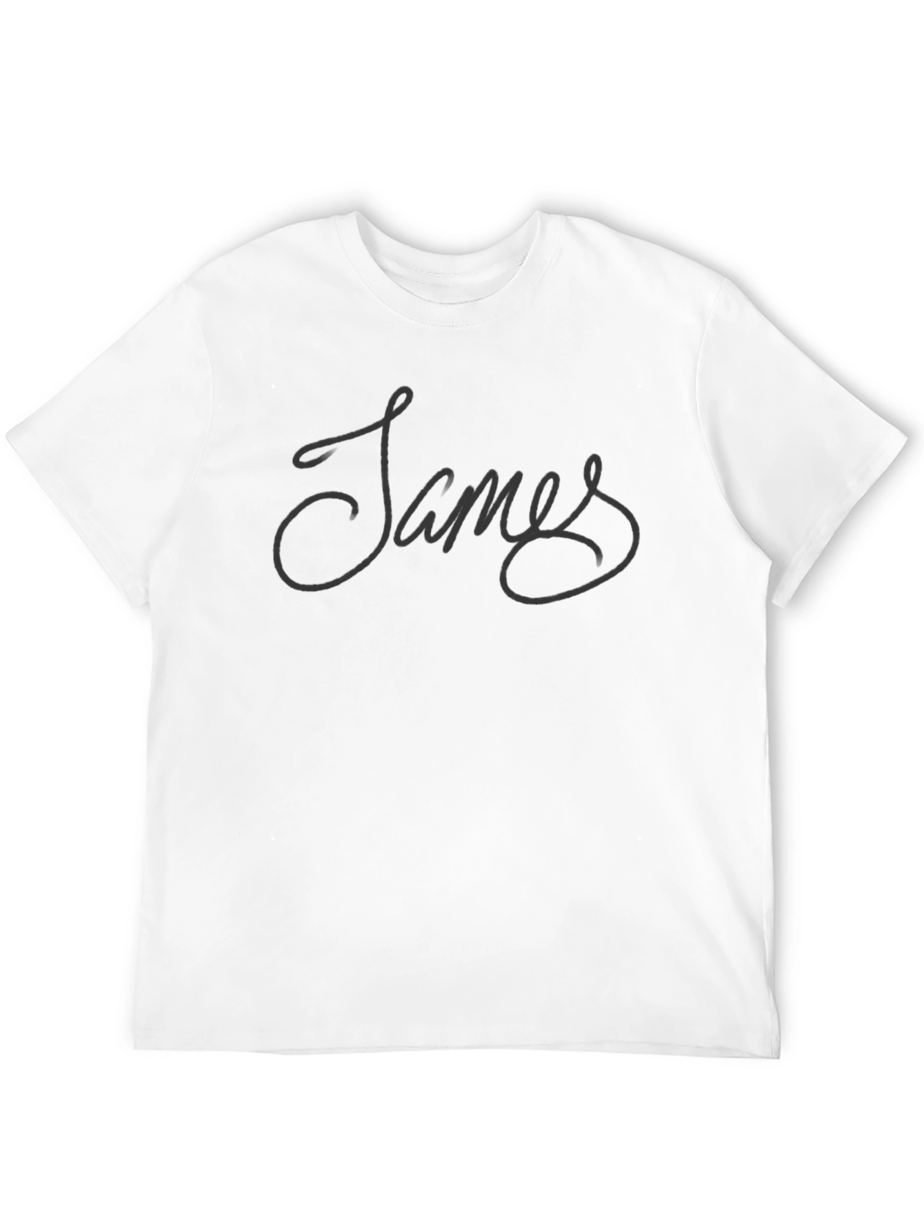 James Script Black T-Shirt - Soft Cotton Casual Tee