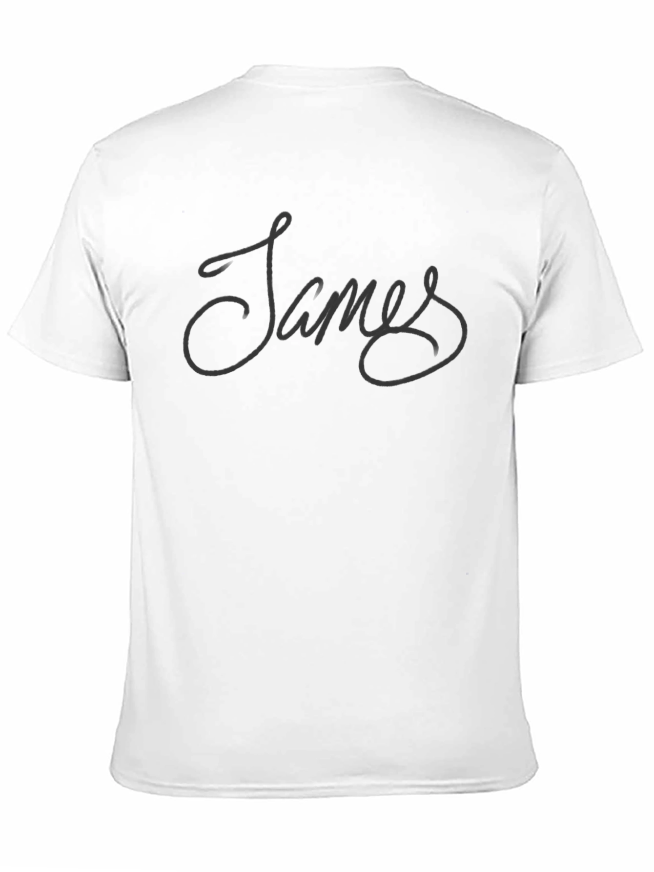 James Script Black T-Shirt - Soft Cotton Casual Tee