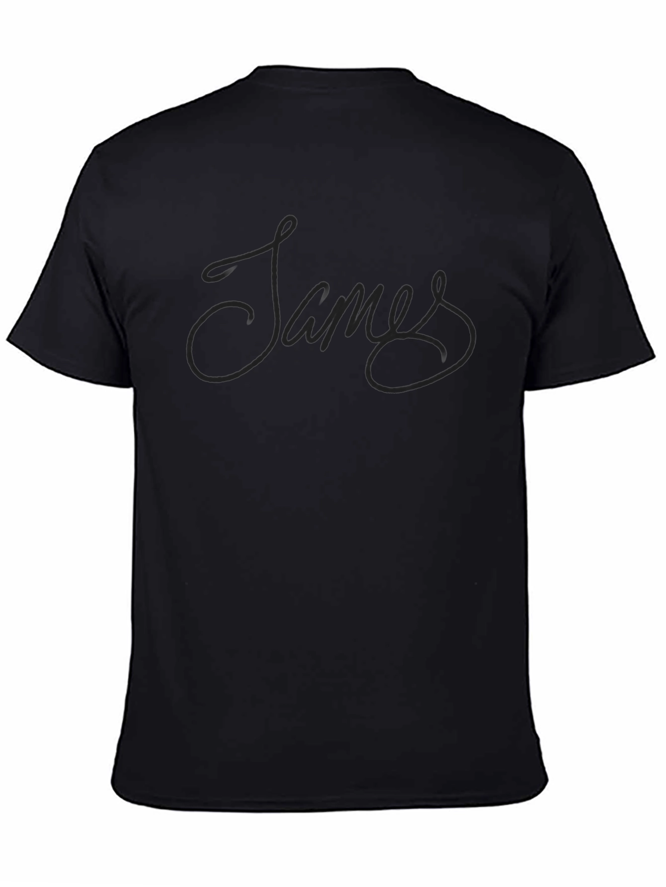 James Script Black T-Shirt - Soft Cotton Casual Tee