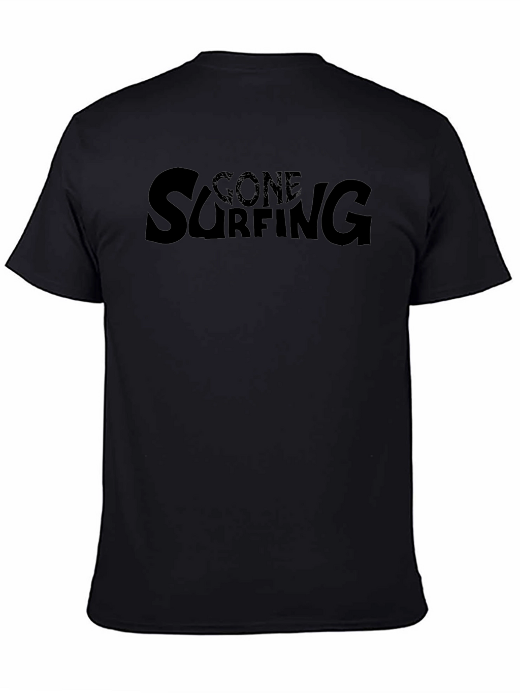 Gone Surfing Graphic Tee - Black Cotton T-Shirt