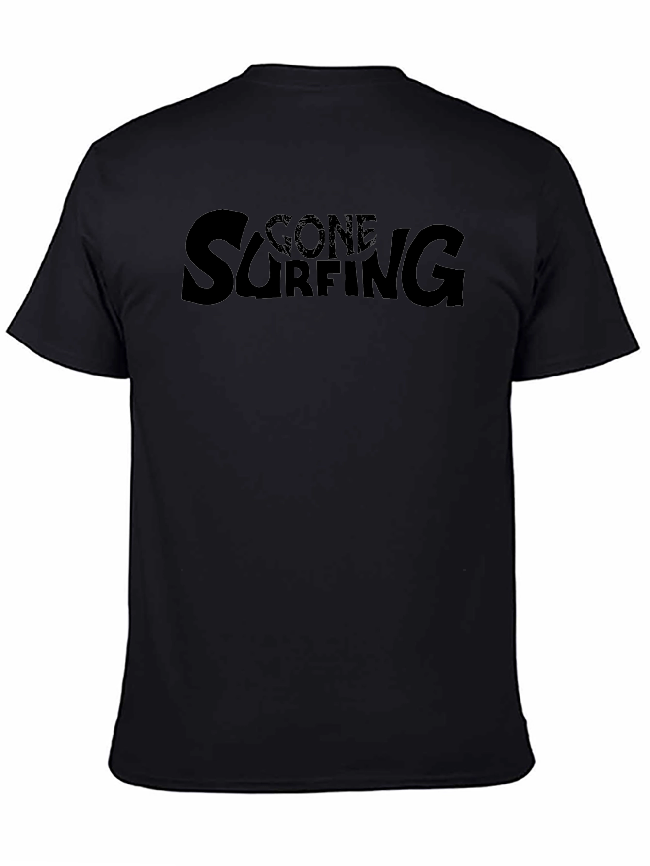 Gone Surfing Graphic Tee - Black Cotton T-Shirt