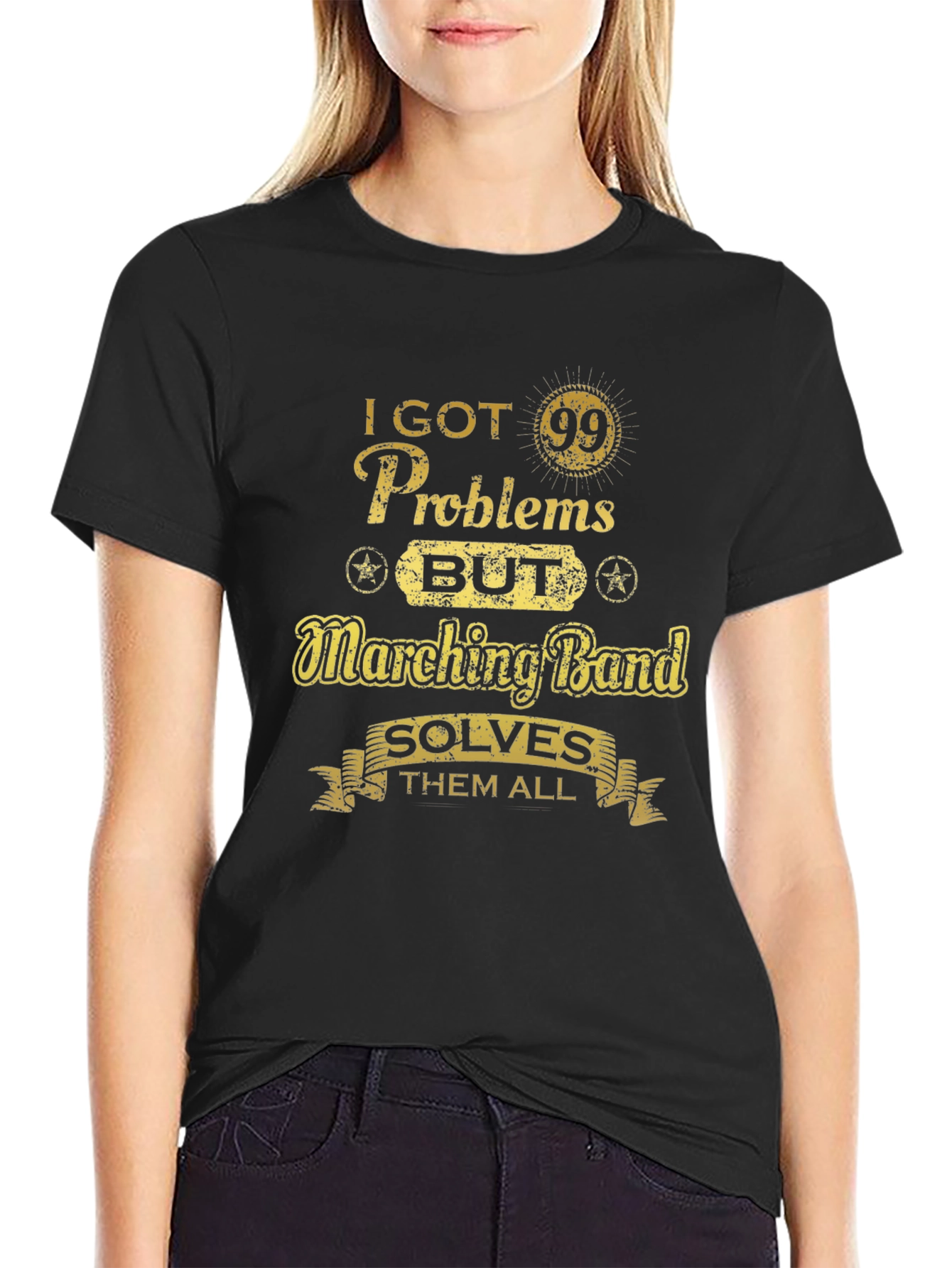 Marching Band Solves All Problems T-Shirt