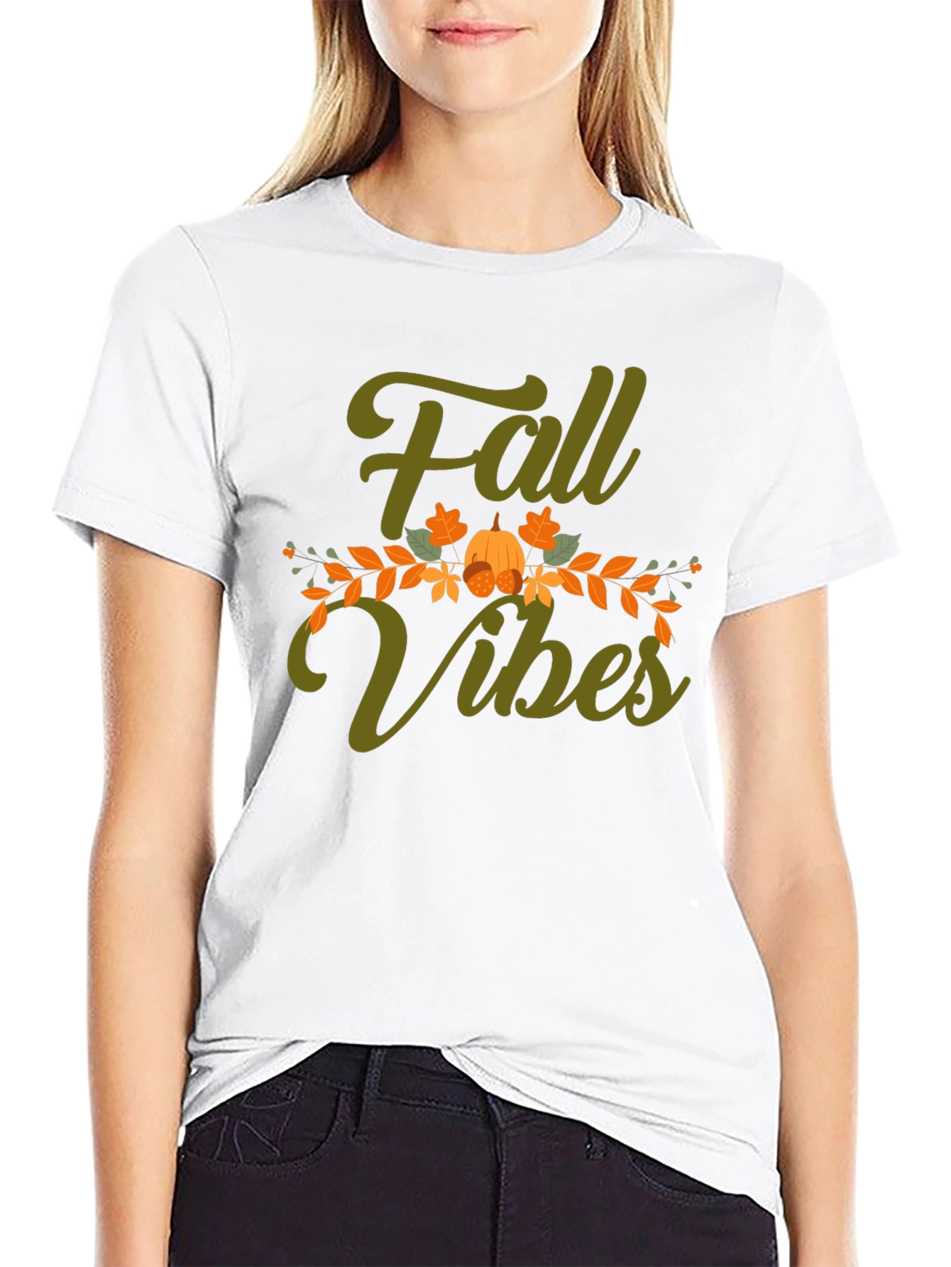Fall Vibes Graphic Tee - Black Autumn T-Shirt