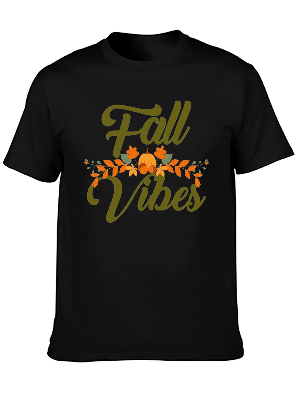 Fall Vibes Graphic Tee - Black Autumn T-Shirt