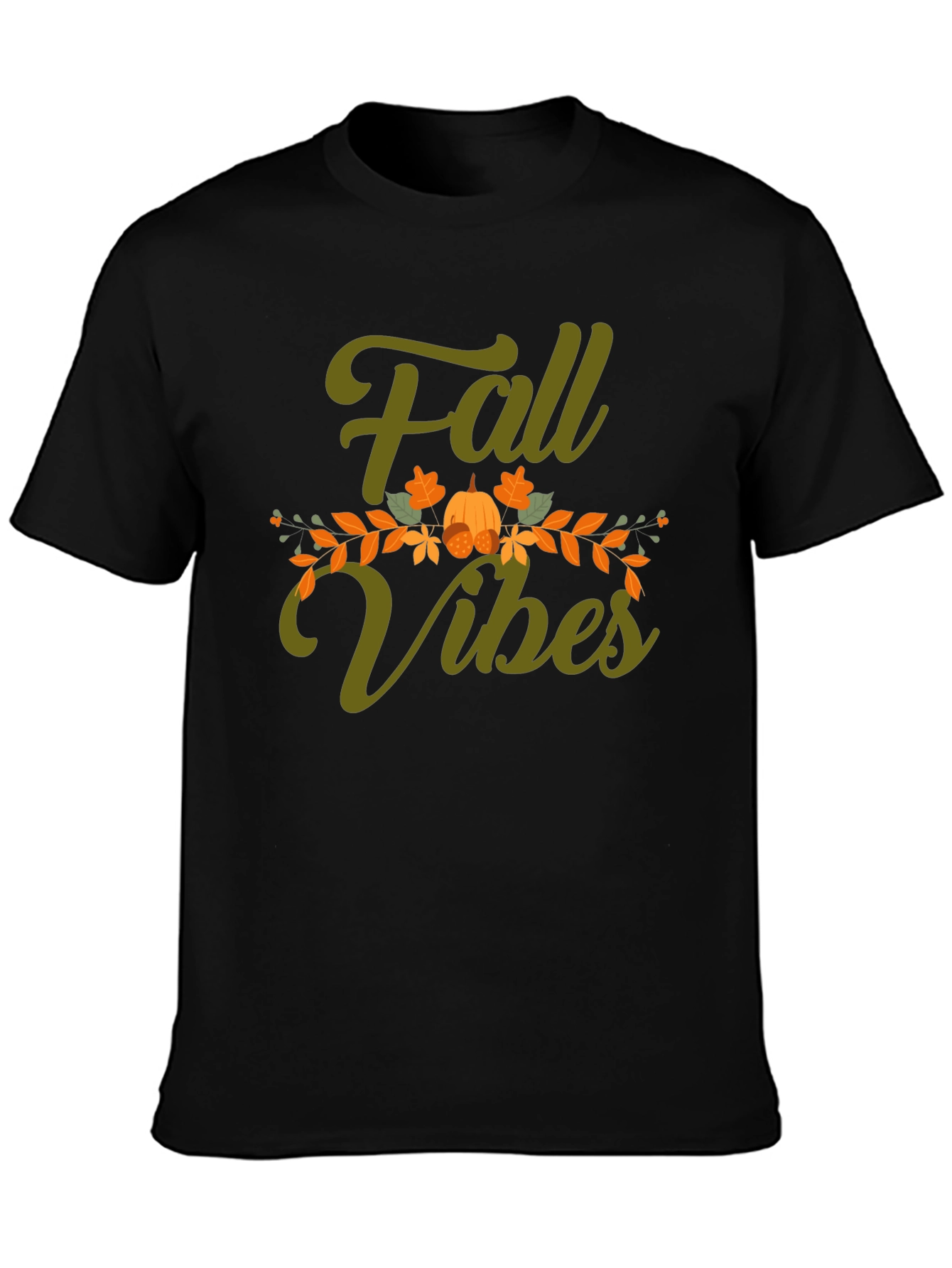 Fall Vibes Graphic Tee - Black Autumn T-Shirt