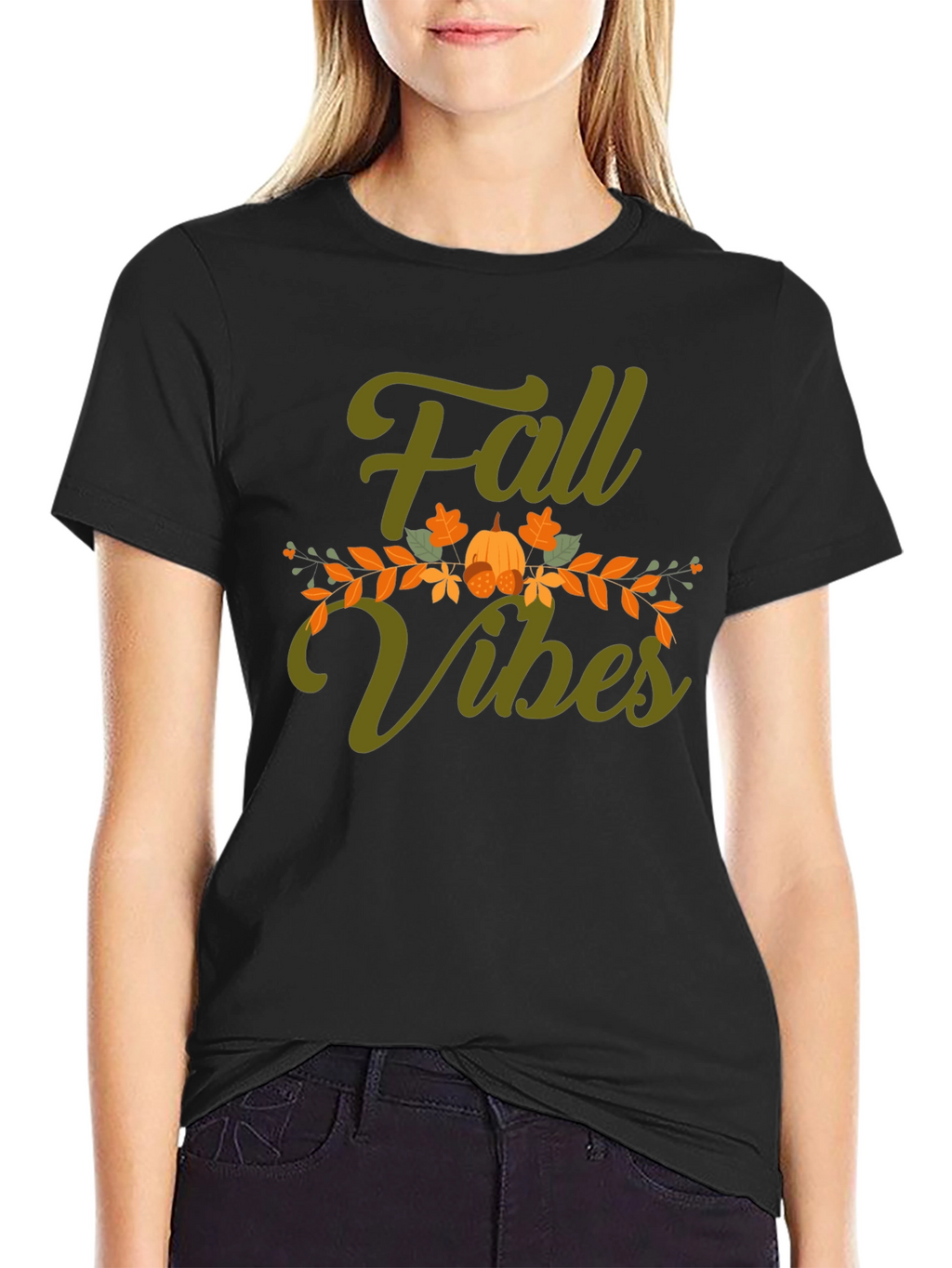 Fall Vibes Graphic Tee - Black Autumn T-Shirt