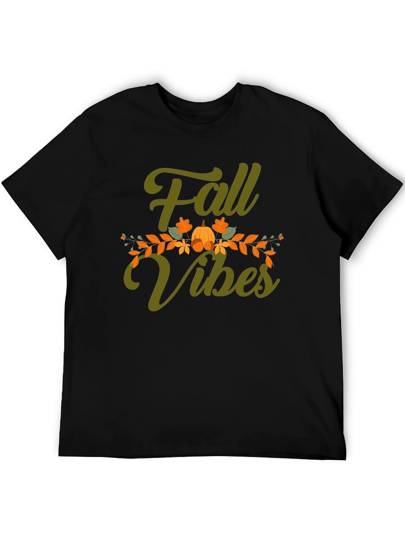 Fall Vibes Graphic Tee - Black Autumn T-Shirt