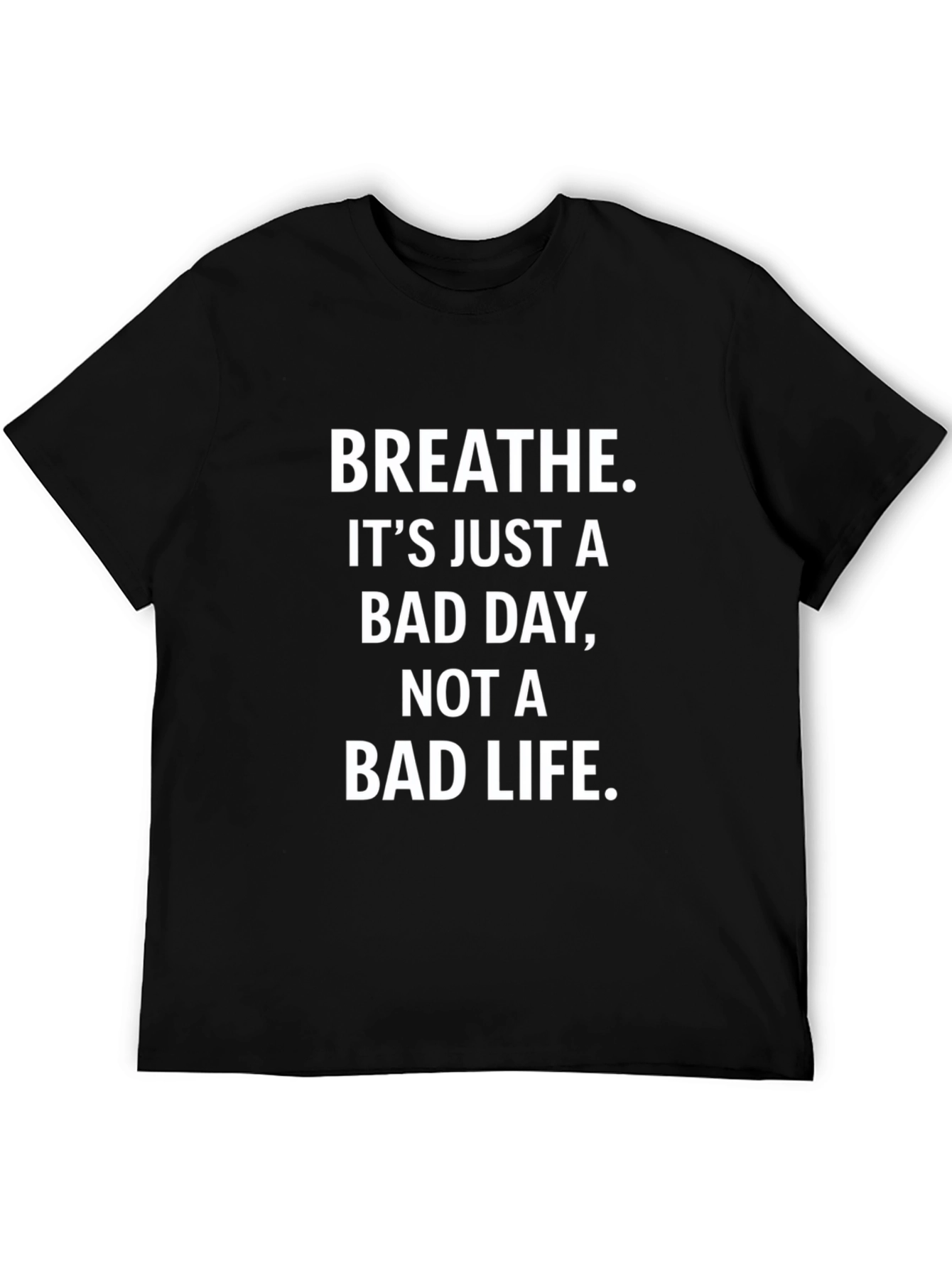 Breathe Slogan T-Shirt - Black Graphic Tee