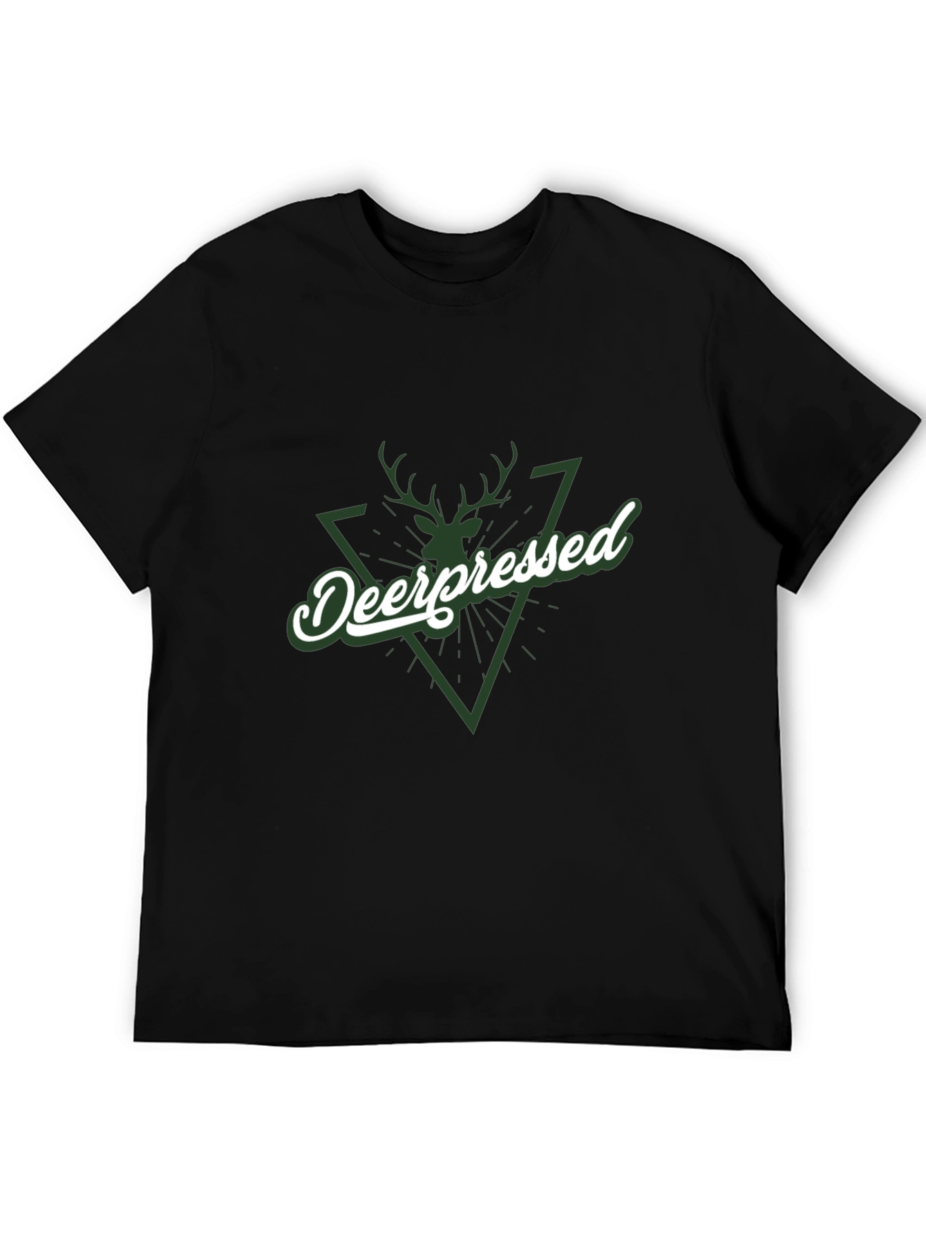 Deerpessed Graphic Tee - Black Cotton Shirt