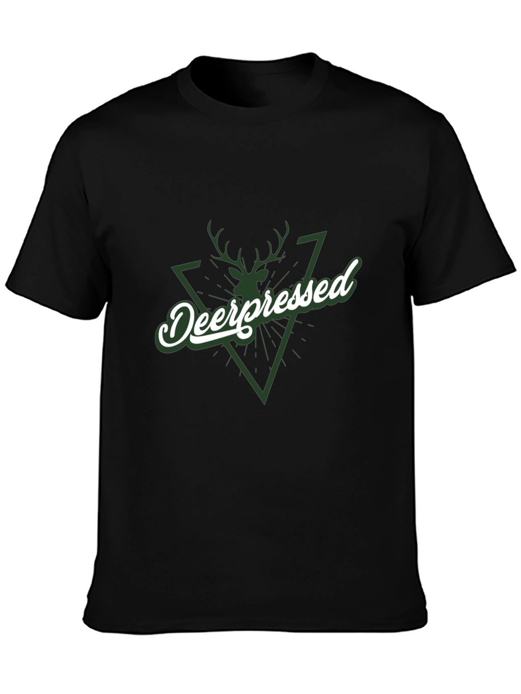 Deerpessed Graphic Tee - Black Cotton Shirt