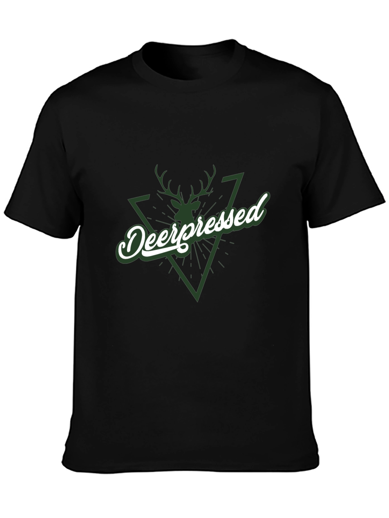 Deerpessed Graphic Tee - Black Cotton Shirt
