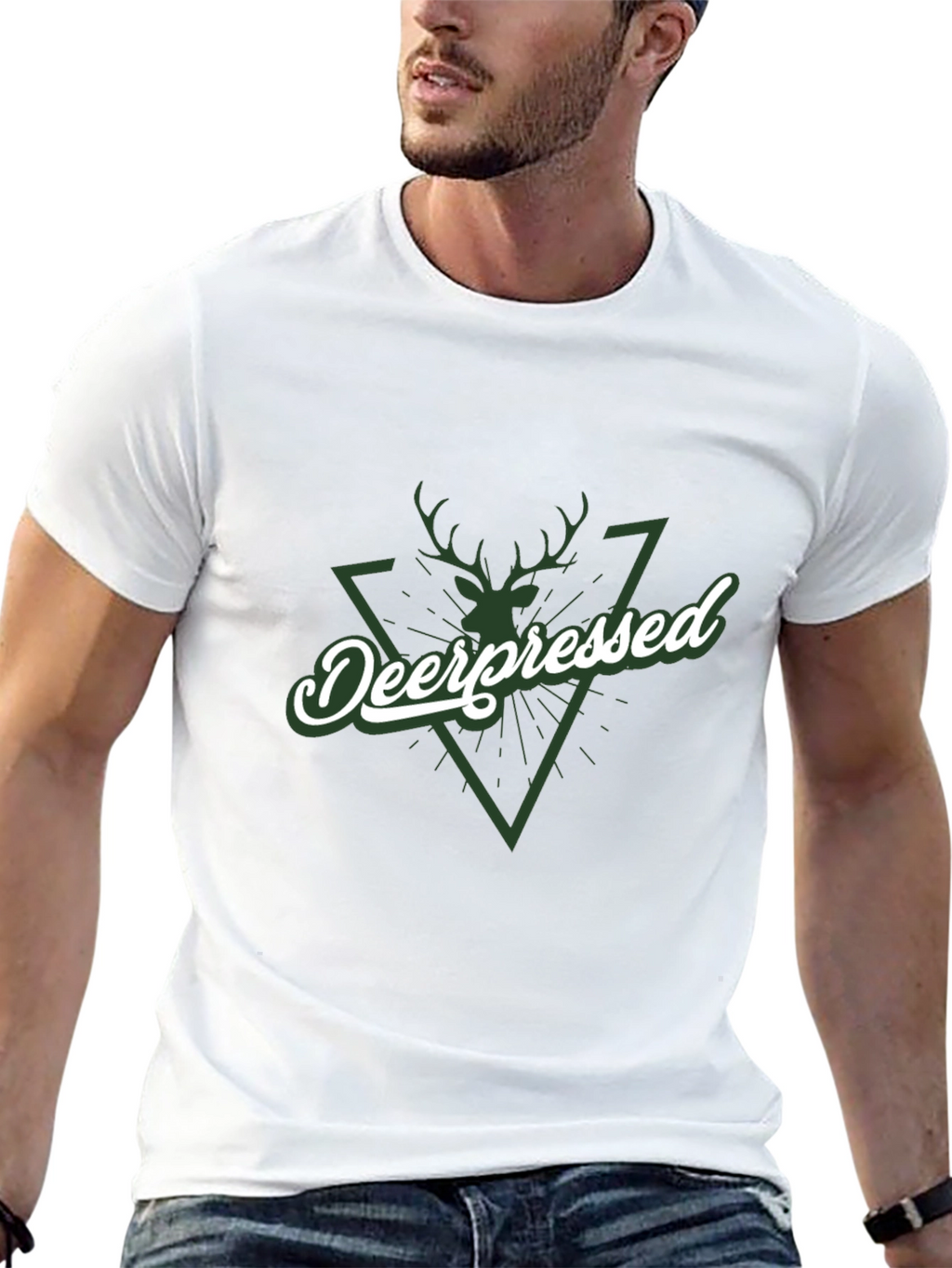 Deerpessed Graphic Tee - Black Cotton Shirt
