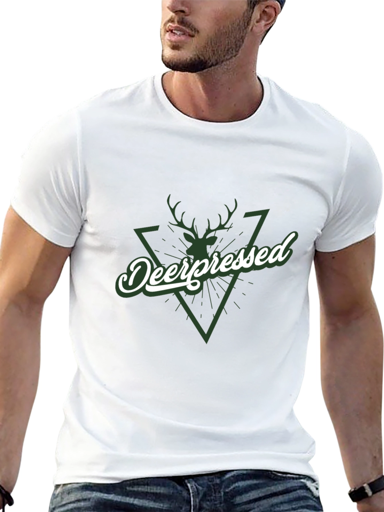 Deerpessed Graphic Tee - Black Cotton Shirt