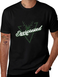 Deerpessed Graphic Tee - Black Cotton Shirt