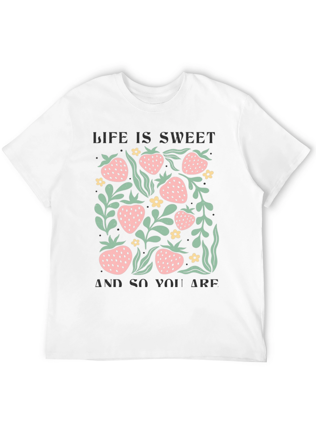 Sweet Life Strawberry Graphic Tee - Black