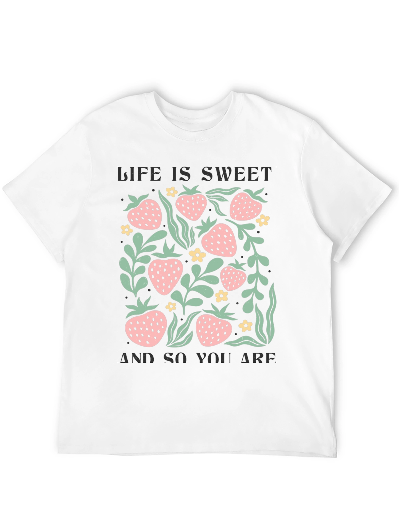 Sweet Life Strawberry Graphic Tee - Black