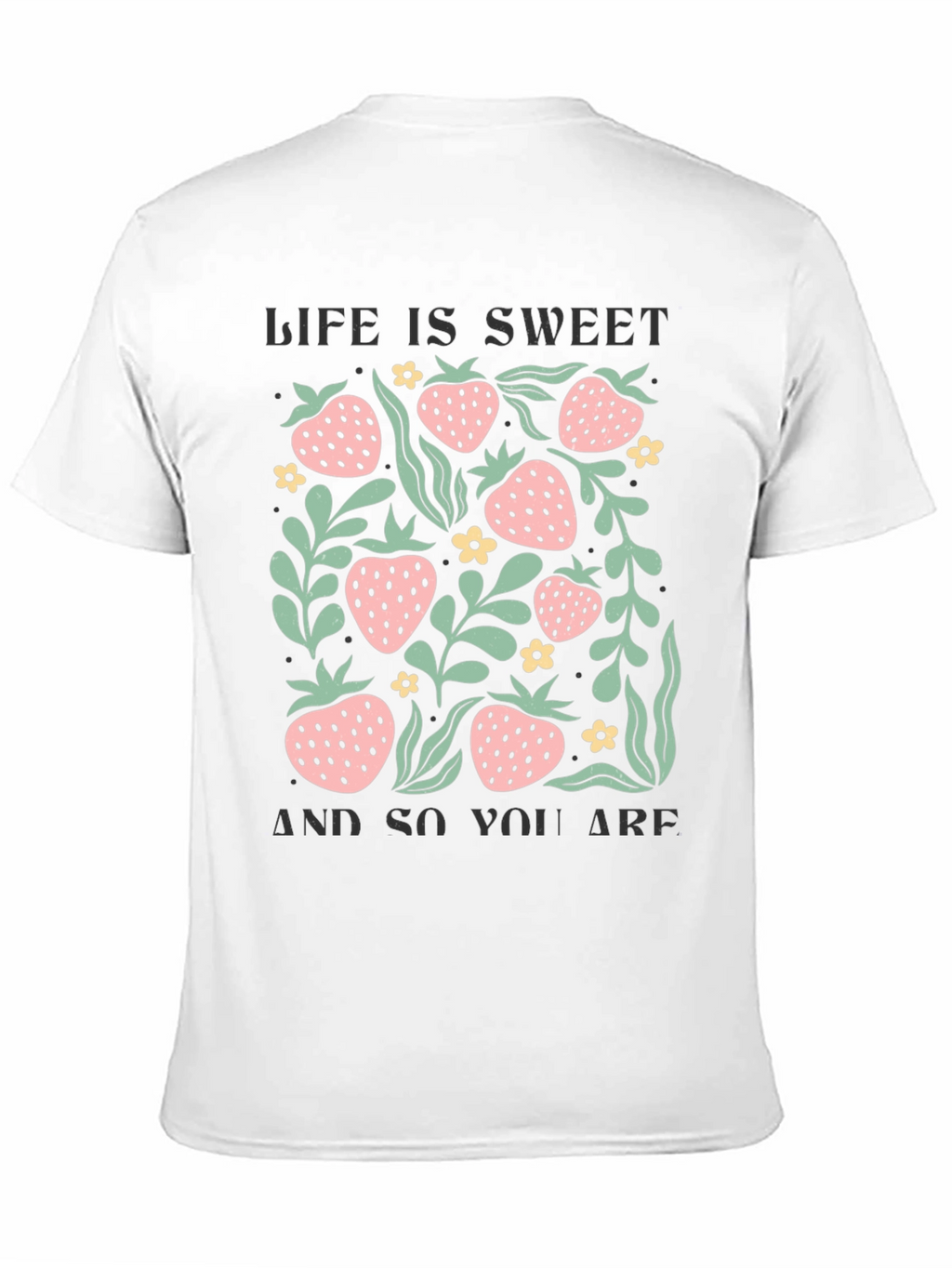 Sweet Life Strawberry Graphic Tee - Black