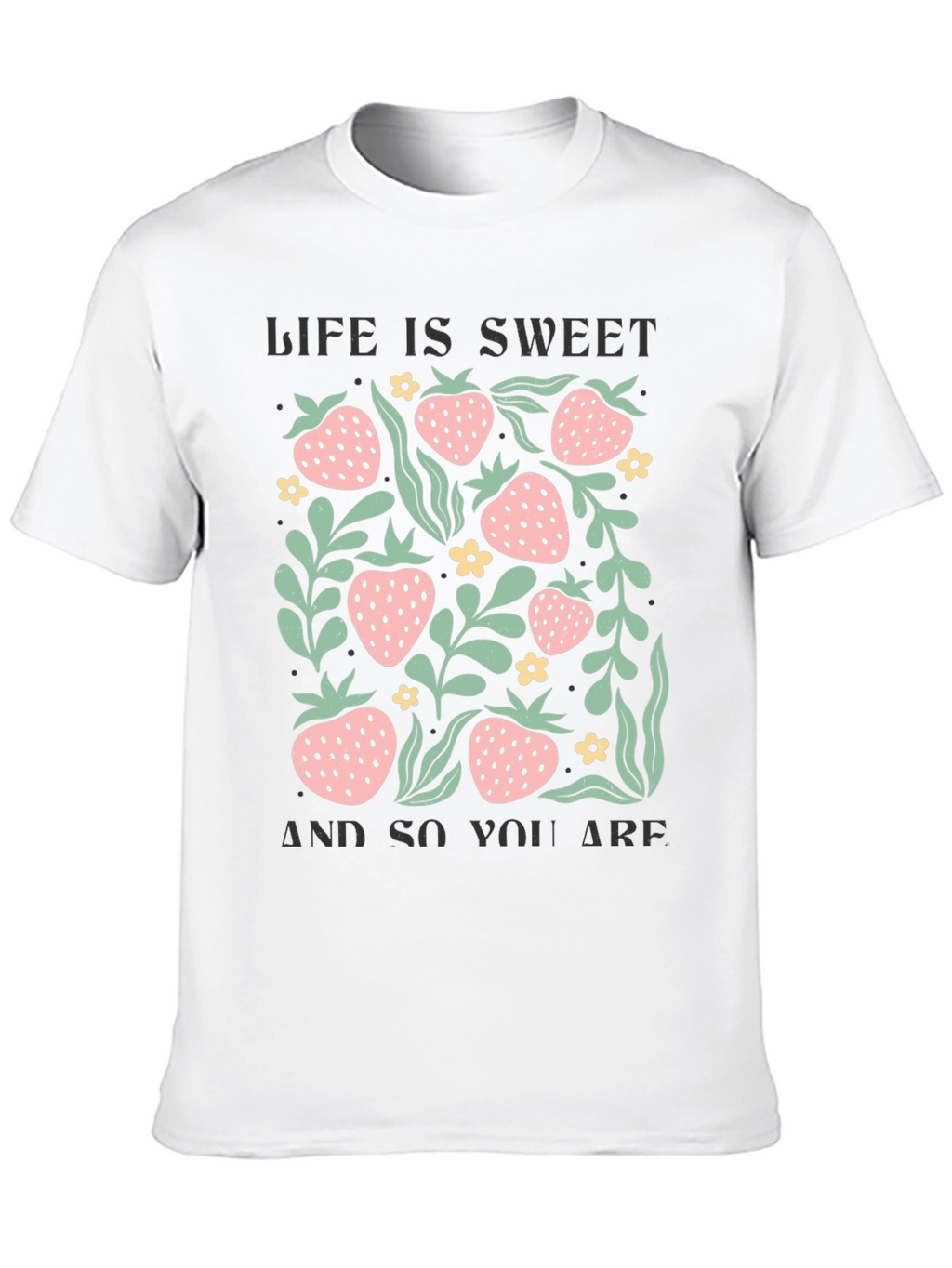 Sweet Life Strawberry Graphic Tee - Black