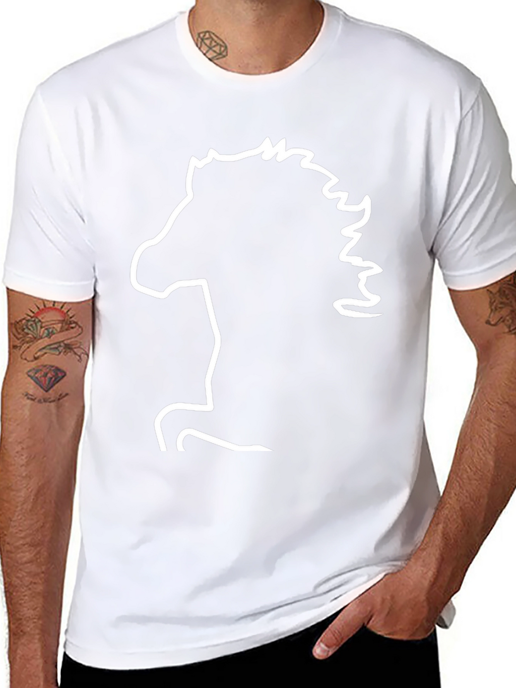Horse Silhouette T-Shirt - Black