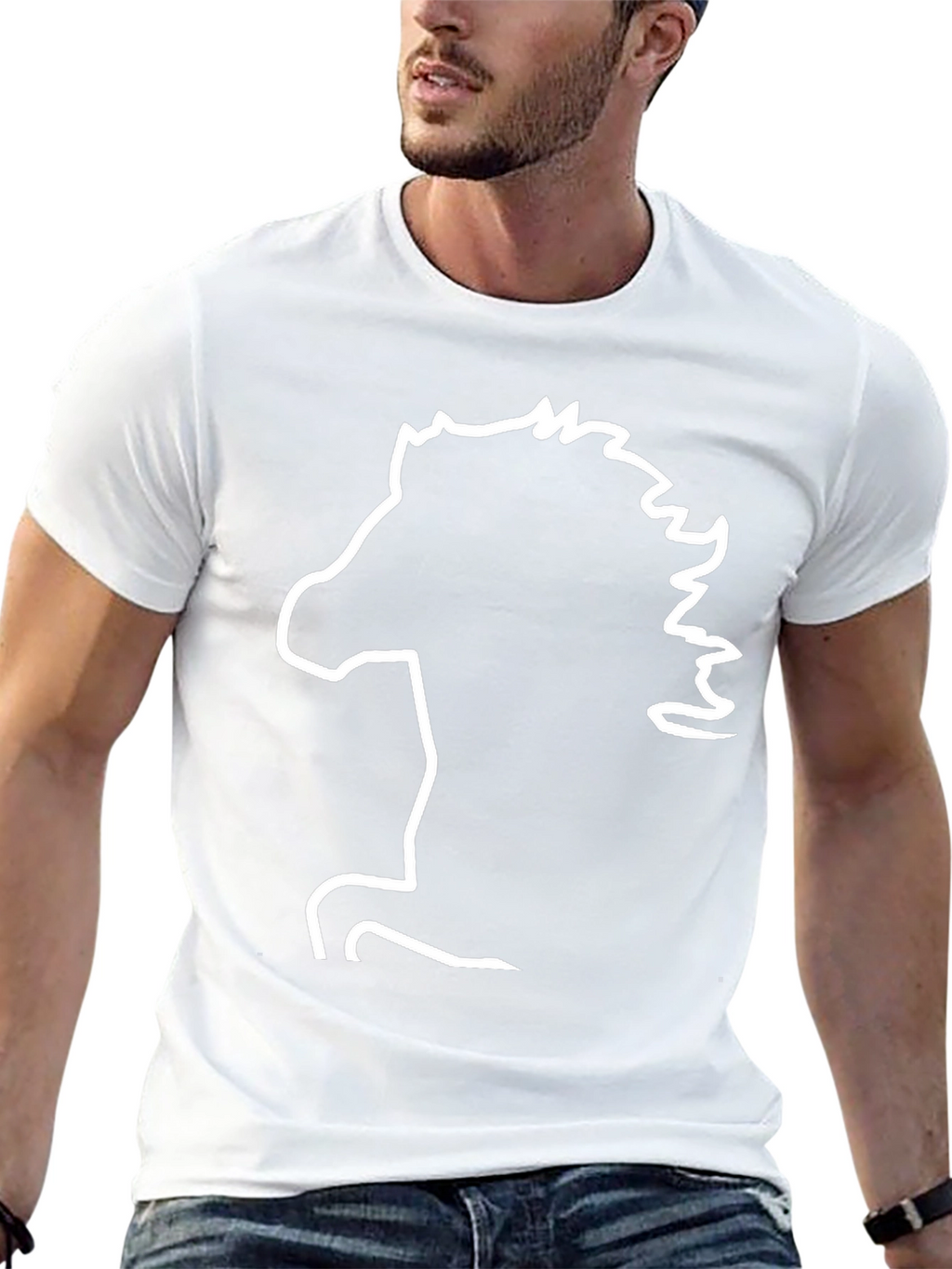 Horse Silhouette T-Shirt - Black