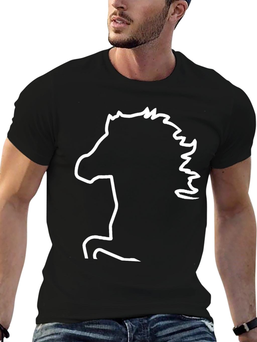 Horse Silhouette T-Shirt - Black