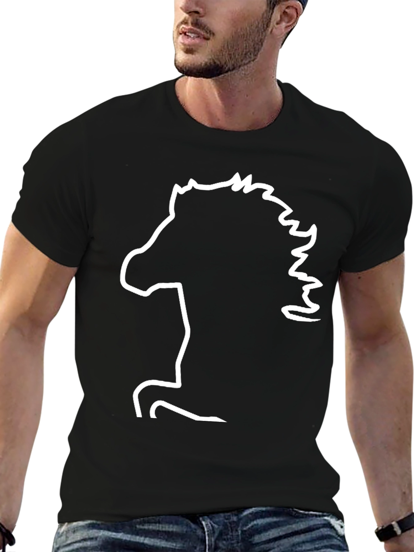 Horse Silhouette T-Shirt - Black