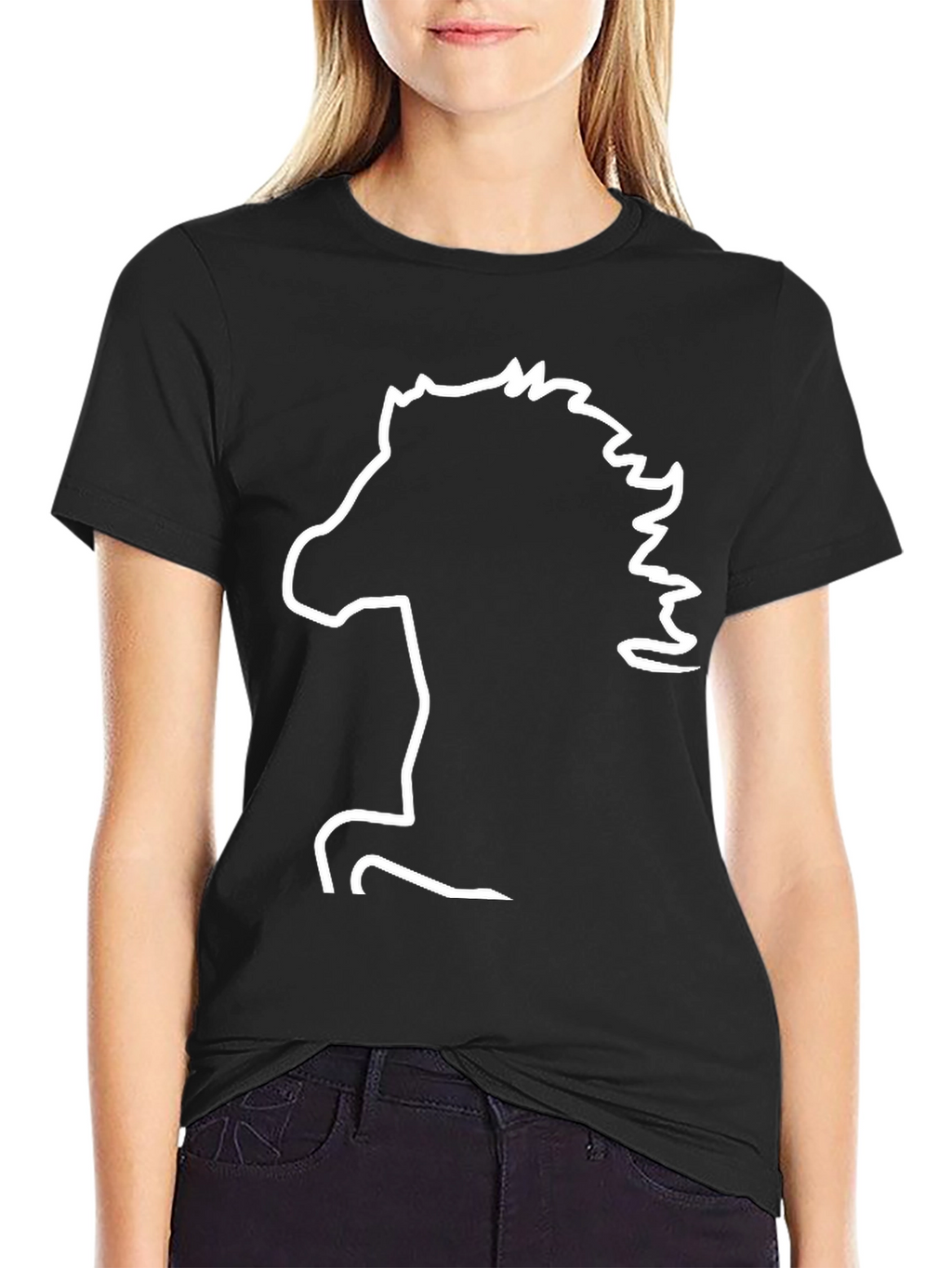 Horse Silhouette T-Shirt - Black