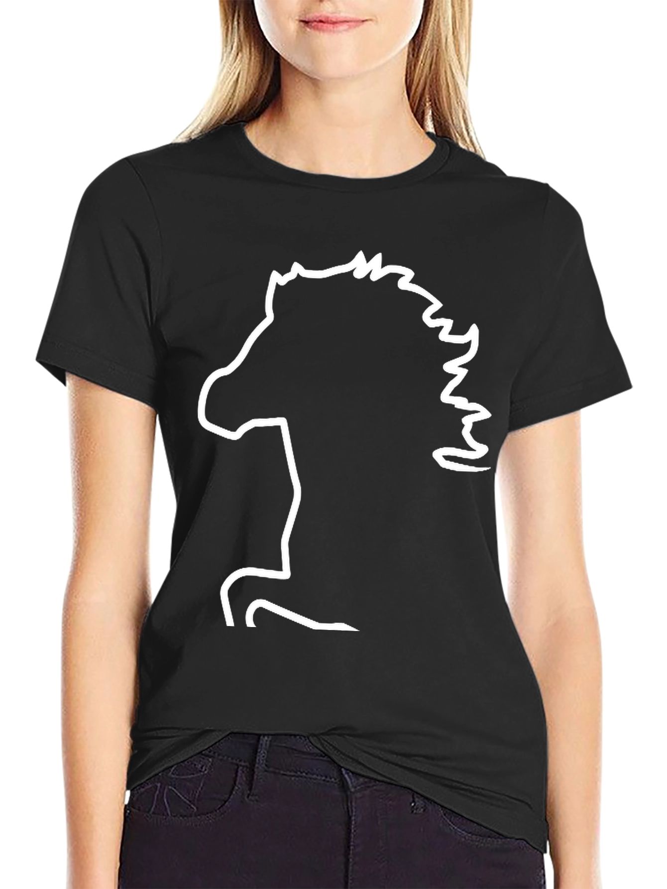 Horse Silhouette T-Shirt - Black