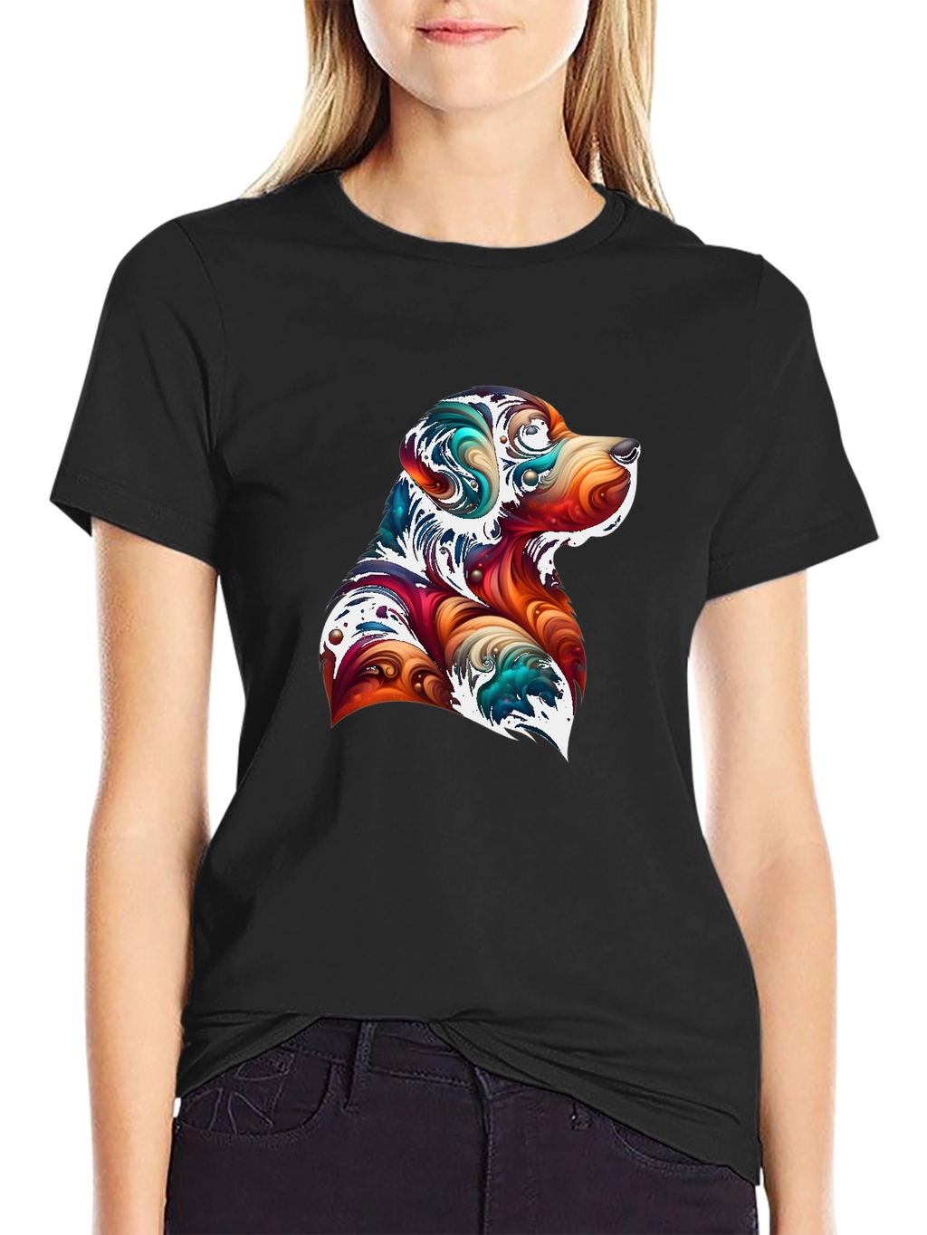 Abstract Dog Graphic T-Shirt