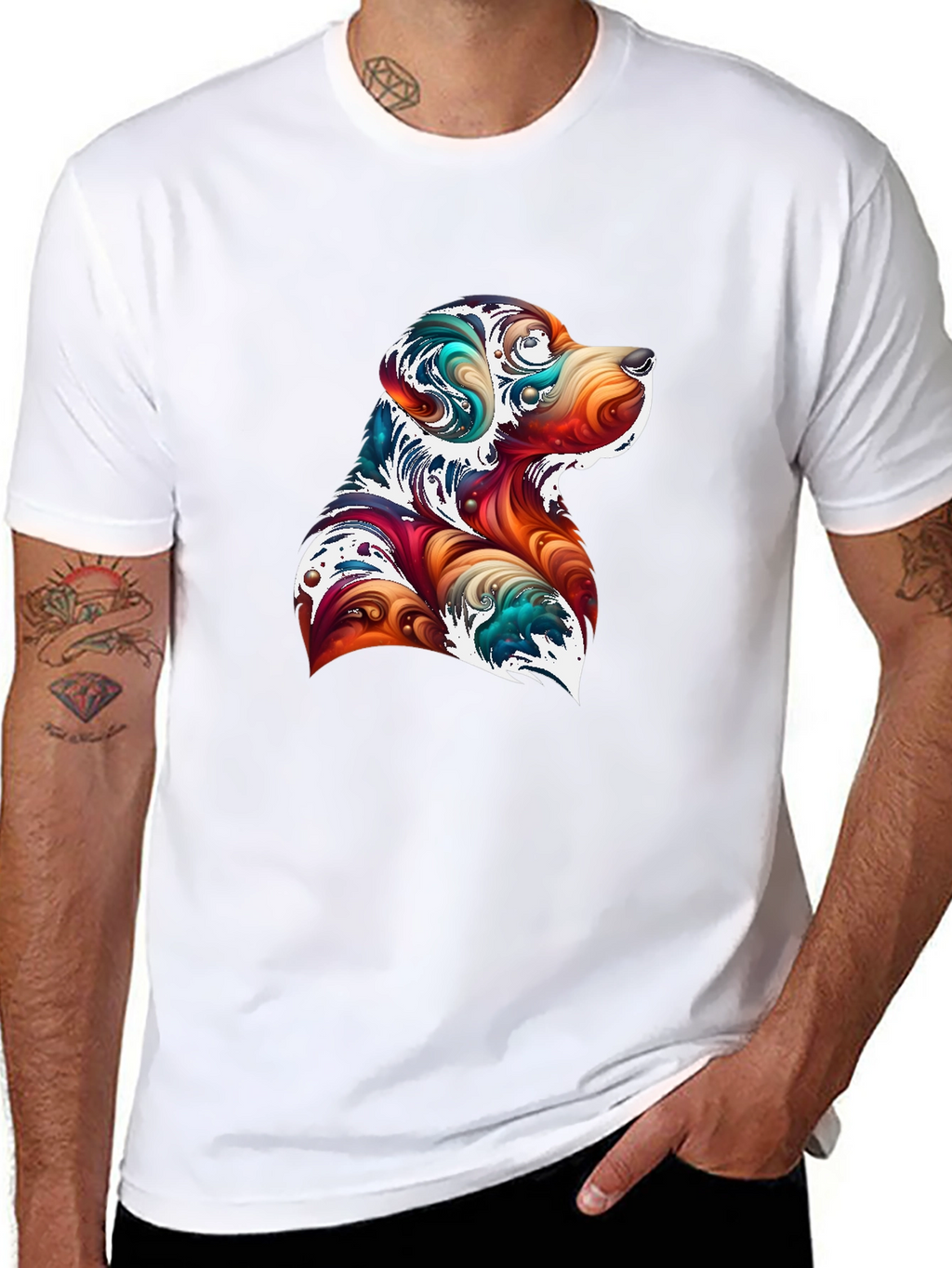 Abstract Dog Graphic T-Shirt