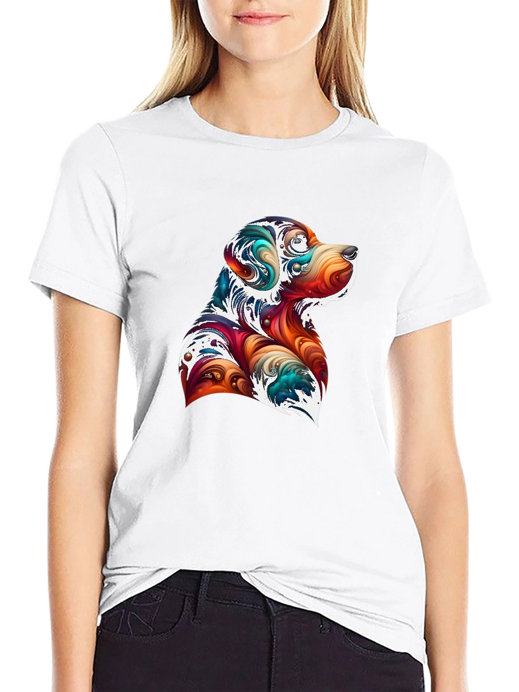 Abstract Dog Graphic T-Shirt