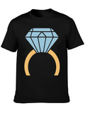 Diamond Ring Graphic Tee - Stylish Black T-Shirt