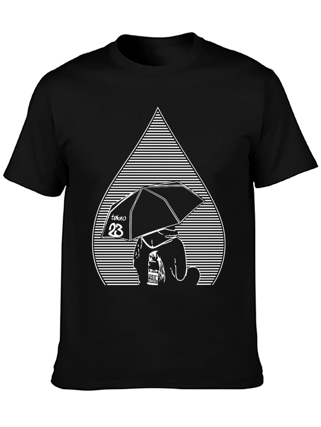 Tekno Umbrella Graphic Tee - Black Cotton Comfort