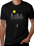 Cityscape Graphic Tee - Night Lights Modern Style