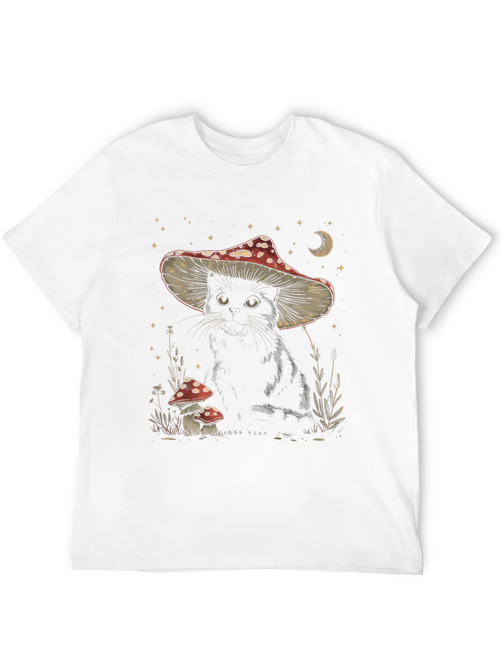 Black Cat Mushroom T-Shirt