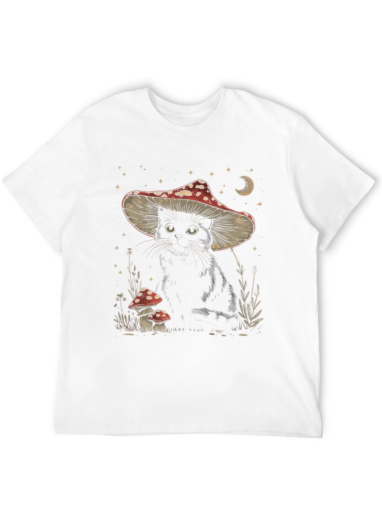 Black Cat Mushroom T-Shirt