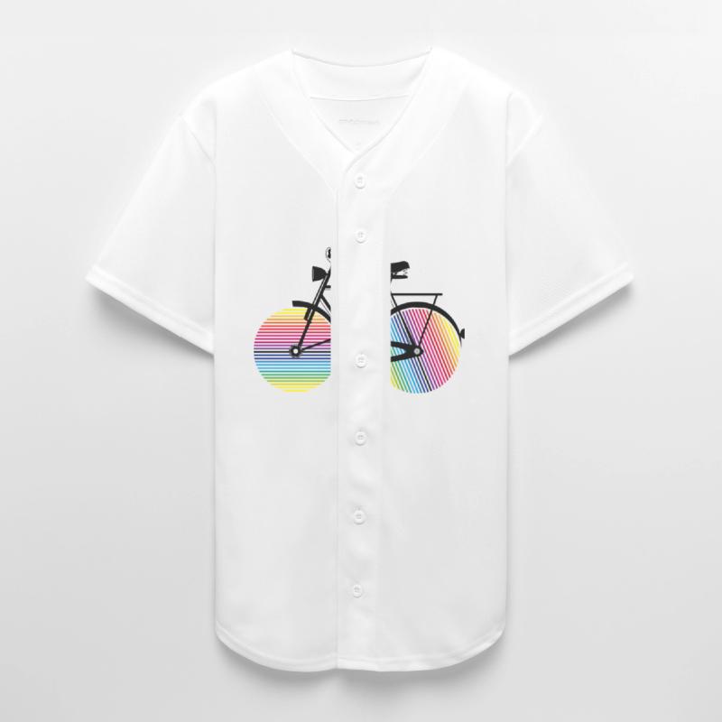 bicycle with colorful wheels in a rainbow look