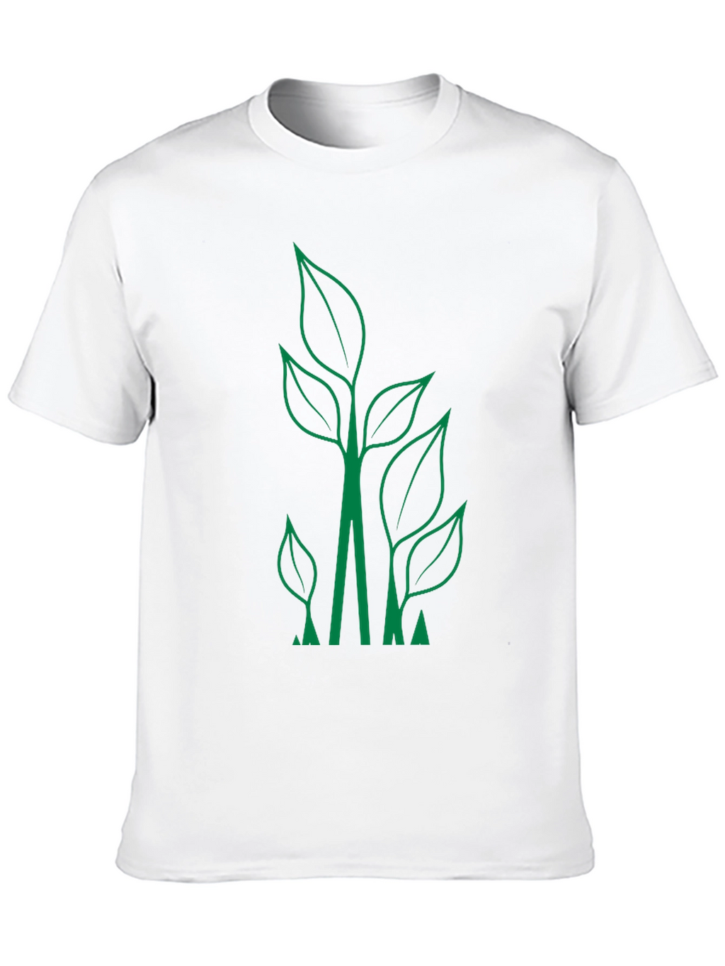 Eco-Friendly Leaf Design Black T-Shirt