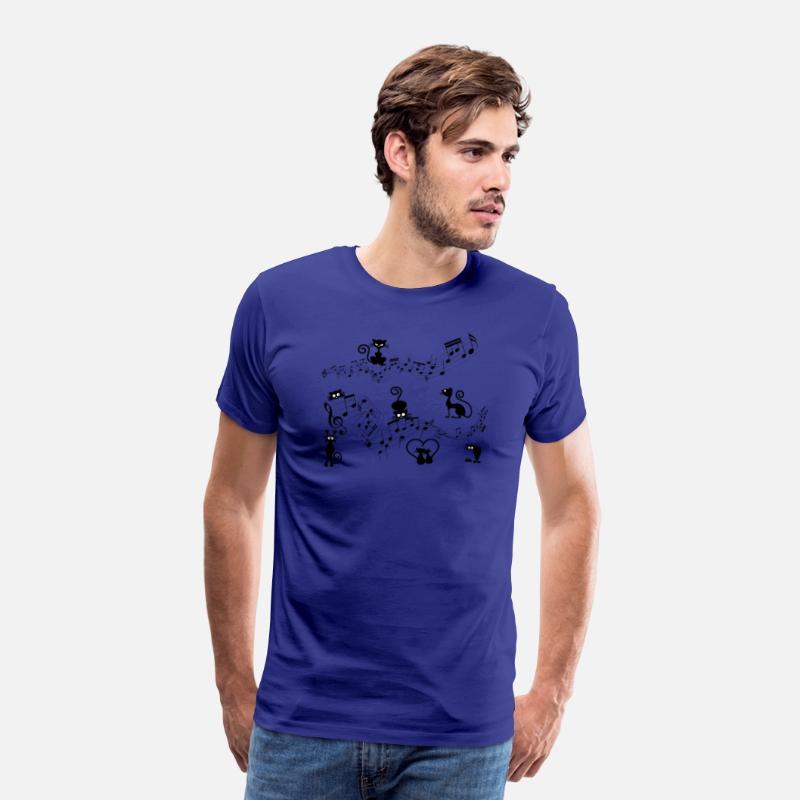 Black Cats Playing Clef Music Notes Musician