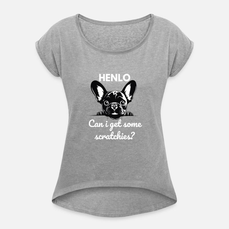 Black French Bulldog asking to be pet - "HENLO Can