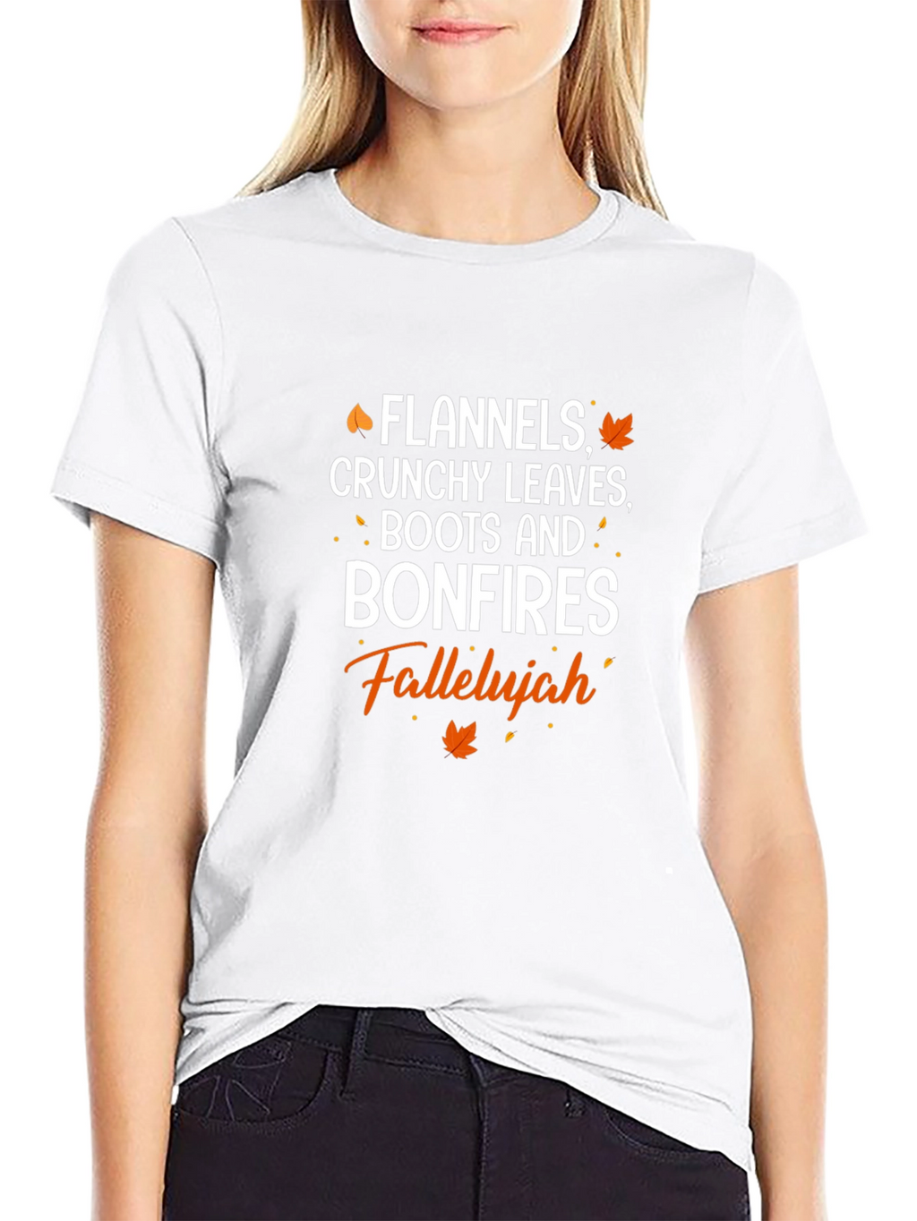 Flannels Crunchy Leaves Bonfires Falleluah T-Shirt