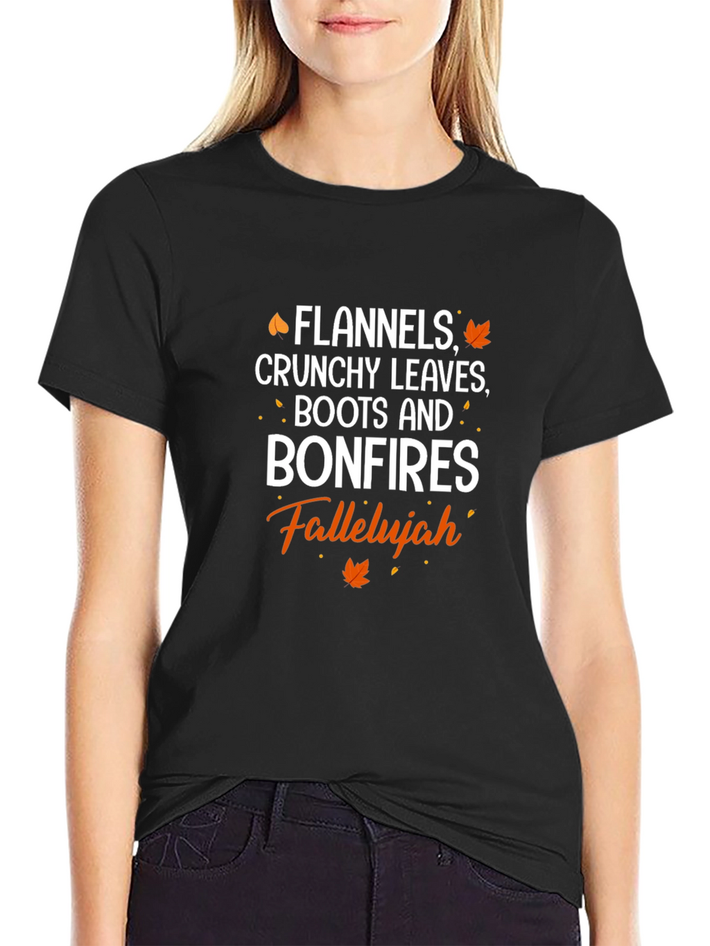 Flannels Crunchy Leaves Bonfires Falleluah T-Shirt