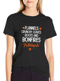 Flannels Crunchy Leaves Bonfires Falleluah T-Shirt