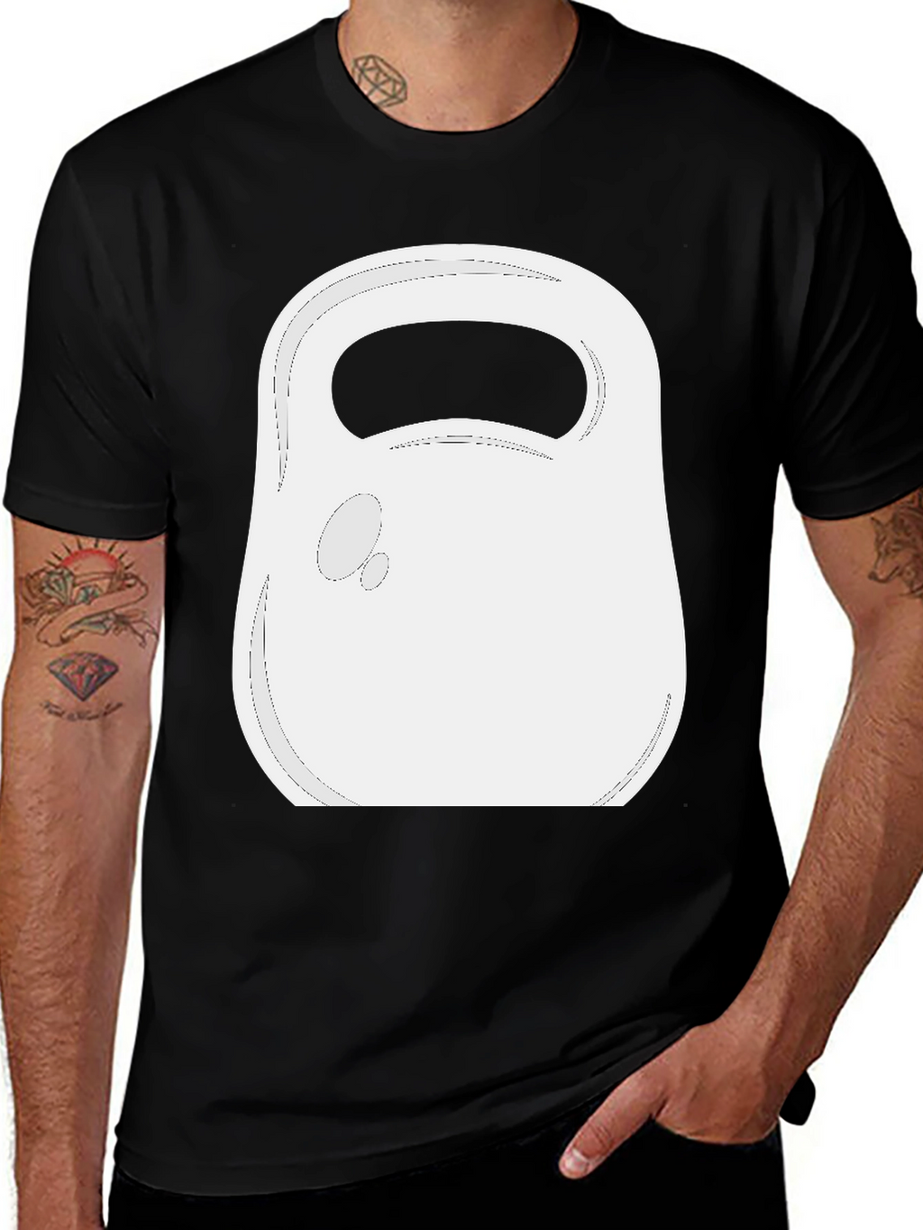 Kettlebell Graphic Tee - Black Cotton Gym Shirt