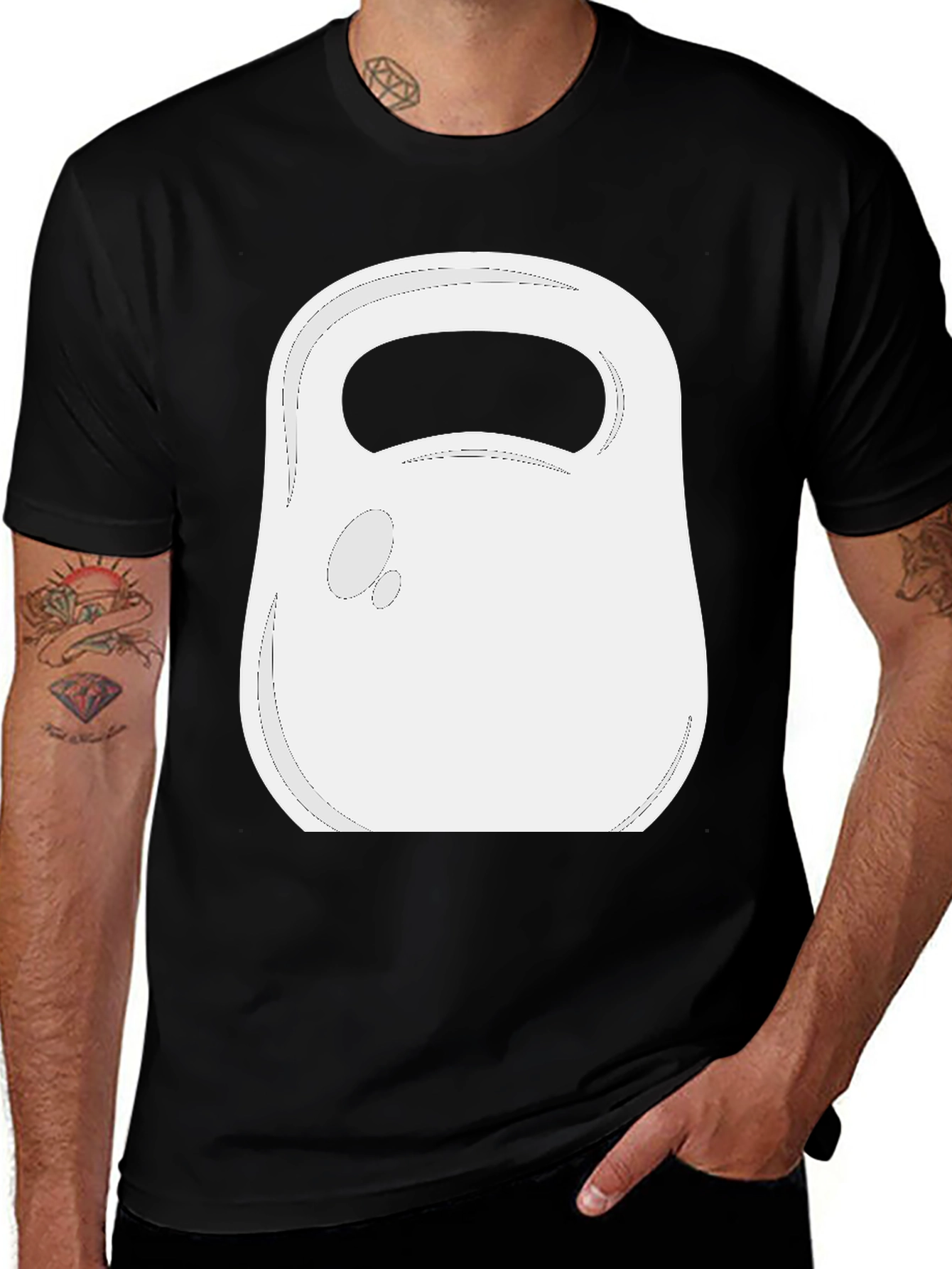 Kettlebell Graphic Tee - Black Cotton Gym Shirt