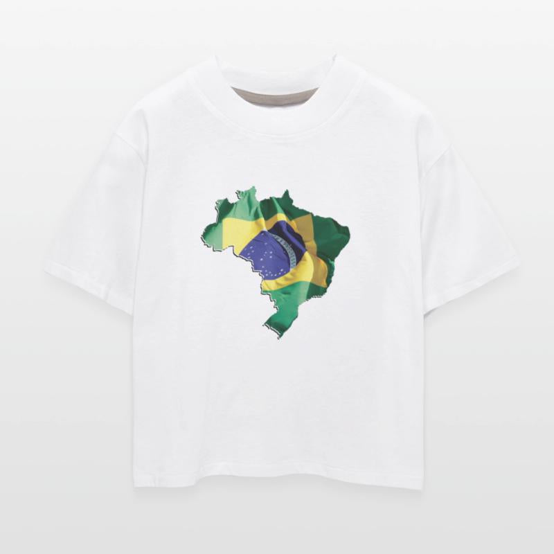 Brazil Flag in Brazil Map