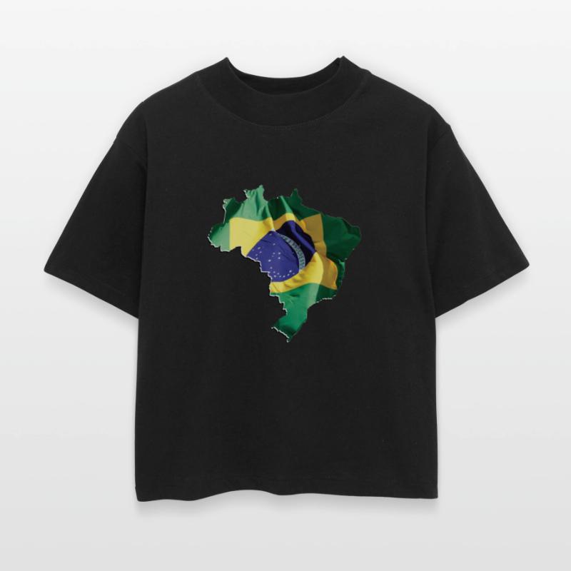 Brazil Flag in Brazil Map