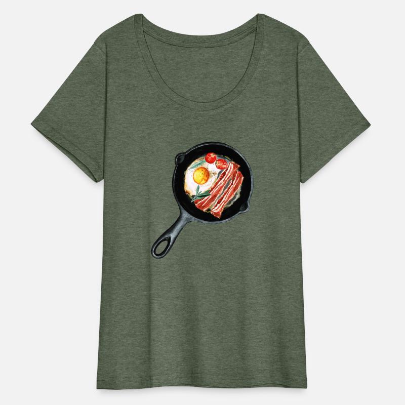 Breakfast Pan of Bacons, Egg and Tomatoes