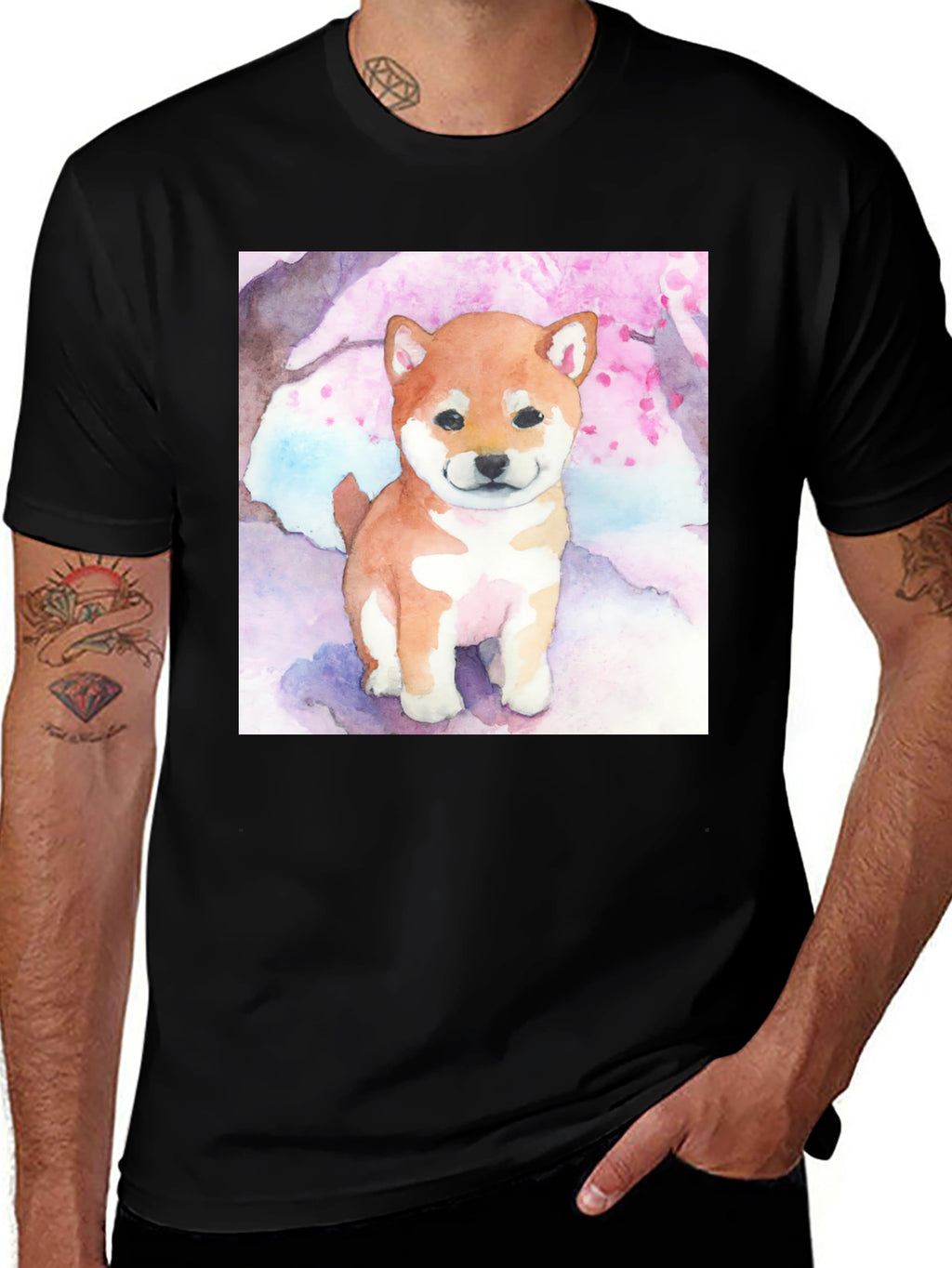 Watercolor Shiba Inu T-Shirt