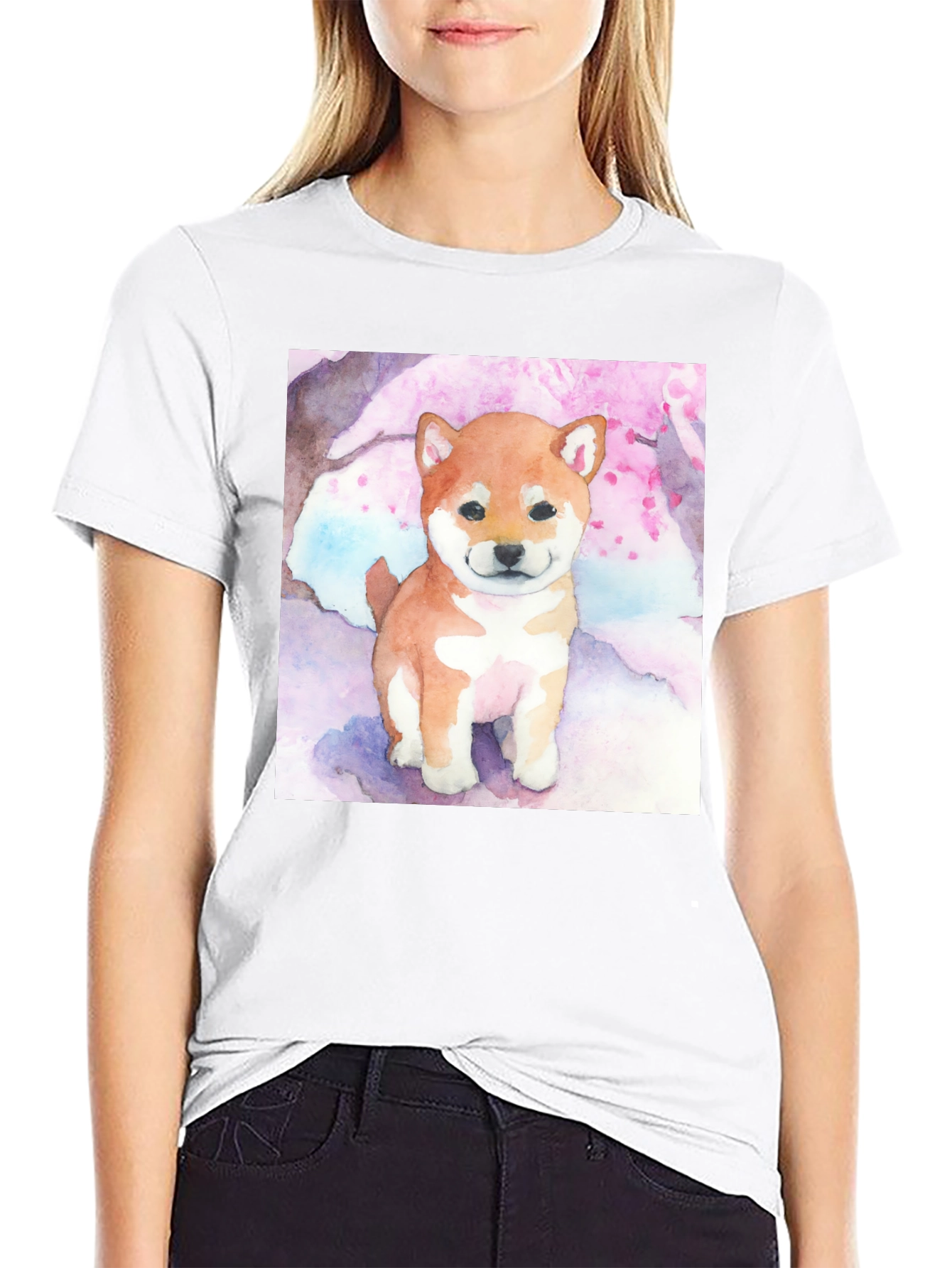 Watercolor Shiba Inu T-Shirt